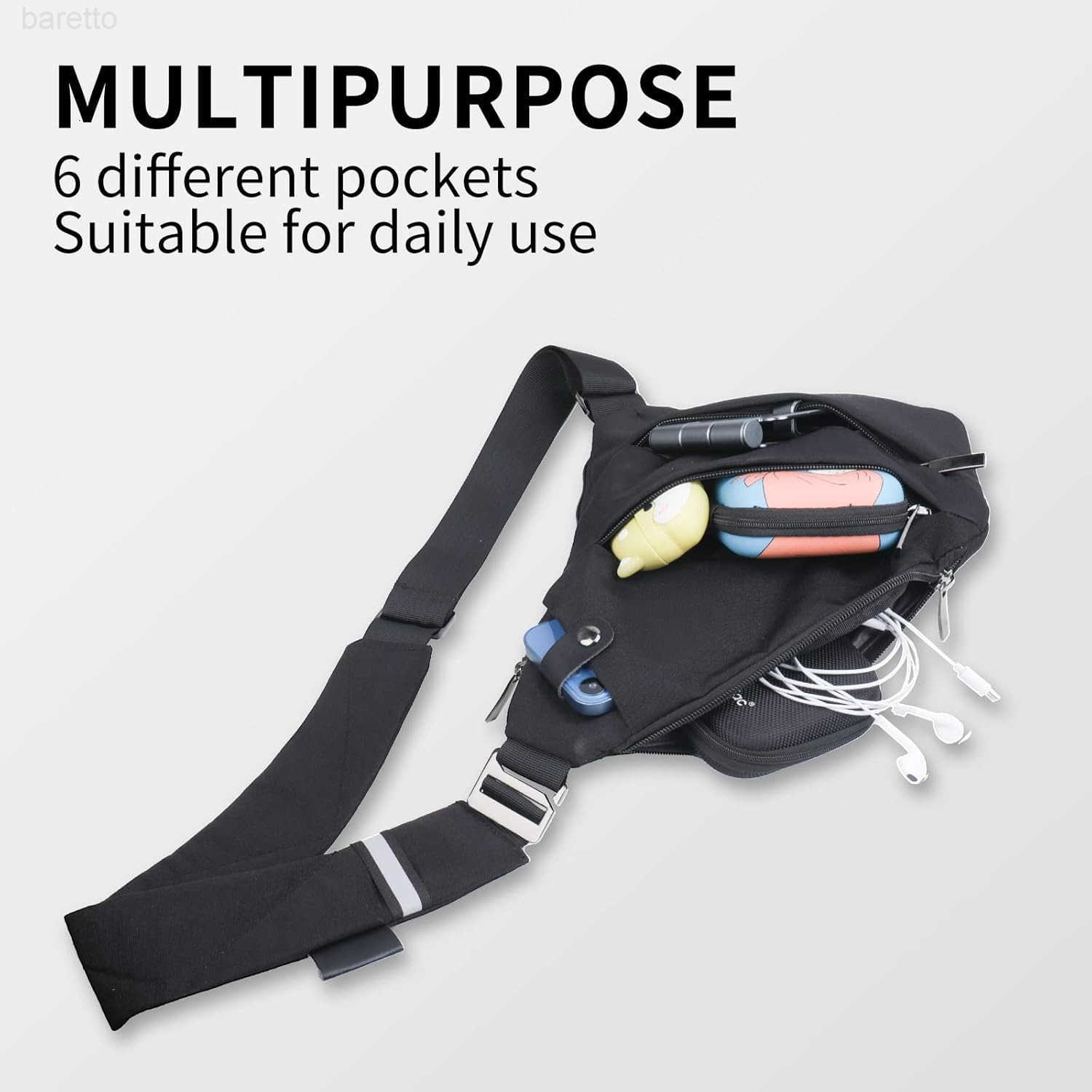 Sling Bag for Men and Women Anti theft Crossbody Bag Lightweight Shoulder Chest Bag for Travel Gym Z250909