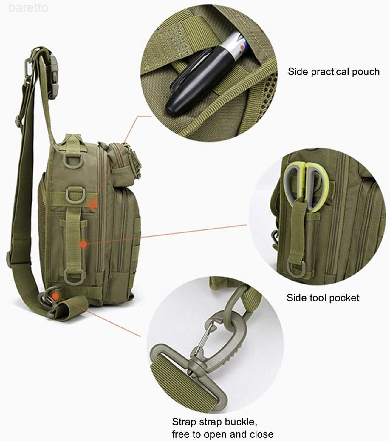 Gear Backpack Tackle Bag Multifunctional WaterResistant Single Shoulder Z250909