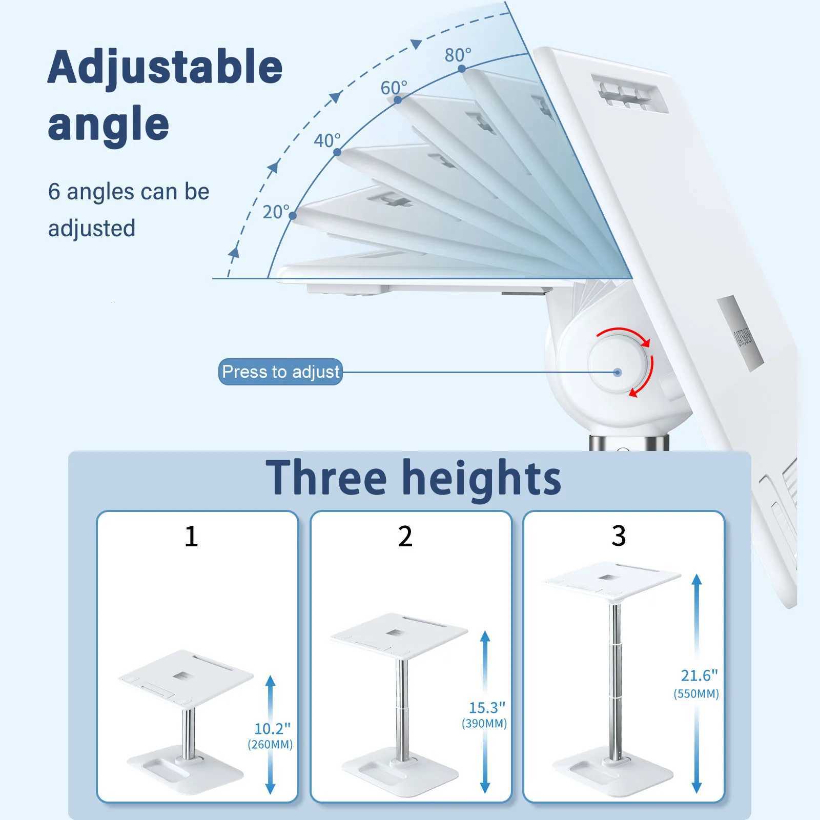 Eary Adjustable Laptop Floor Stand Tablet Holder for Desk Ergonomic design Table for Macbook Air Pro PC Cooling Notebook StandXJ250909