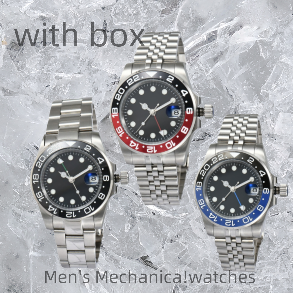 Mens Luxury Ceramic Bezel Watch with Sapphire Crystal & Slide Lock - Fashion Designer Automatic Movement