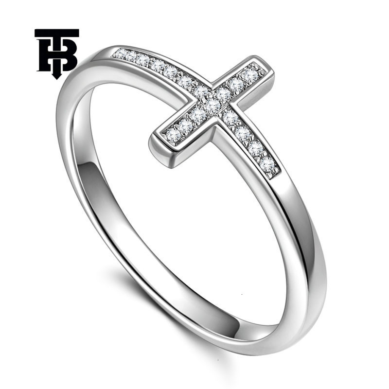 TB BHULAMTE Free Shipping New Designer Accessories Wish New Fashion Personality Micro Inlaid Zircon Cross Women's Ring Jewelry