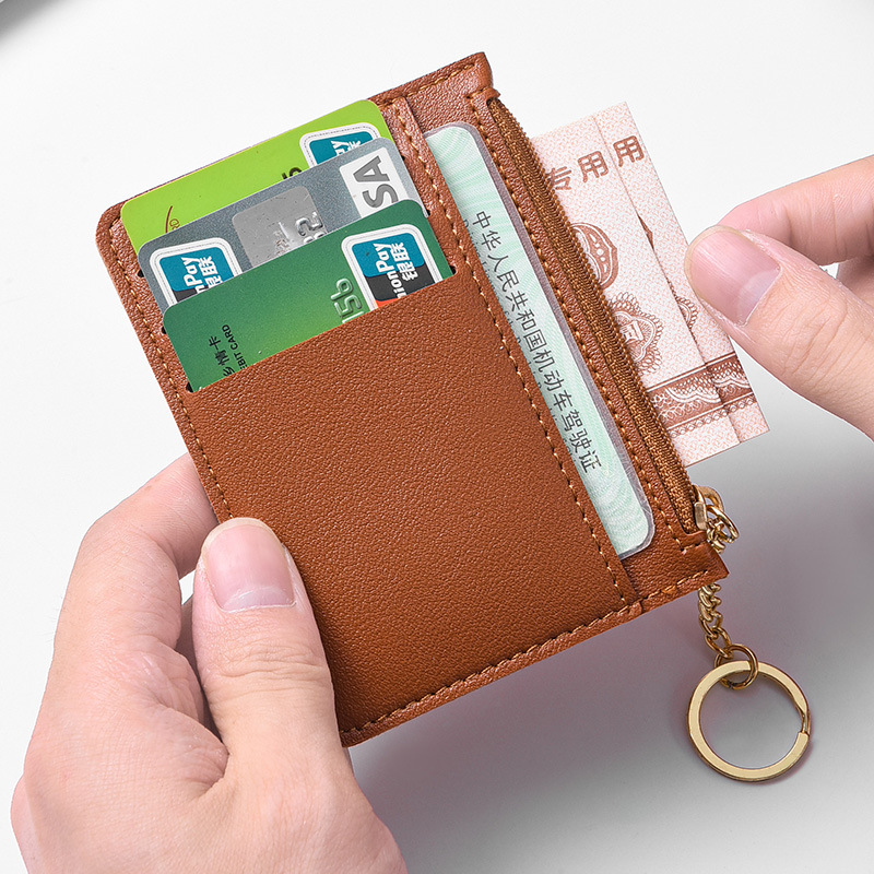Free Shipping 2025 New Ultra Thin Women's Card Wallet Multi-Card Slot Zipper Coin Purse High Capacity ID Document Holder