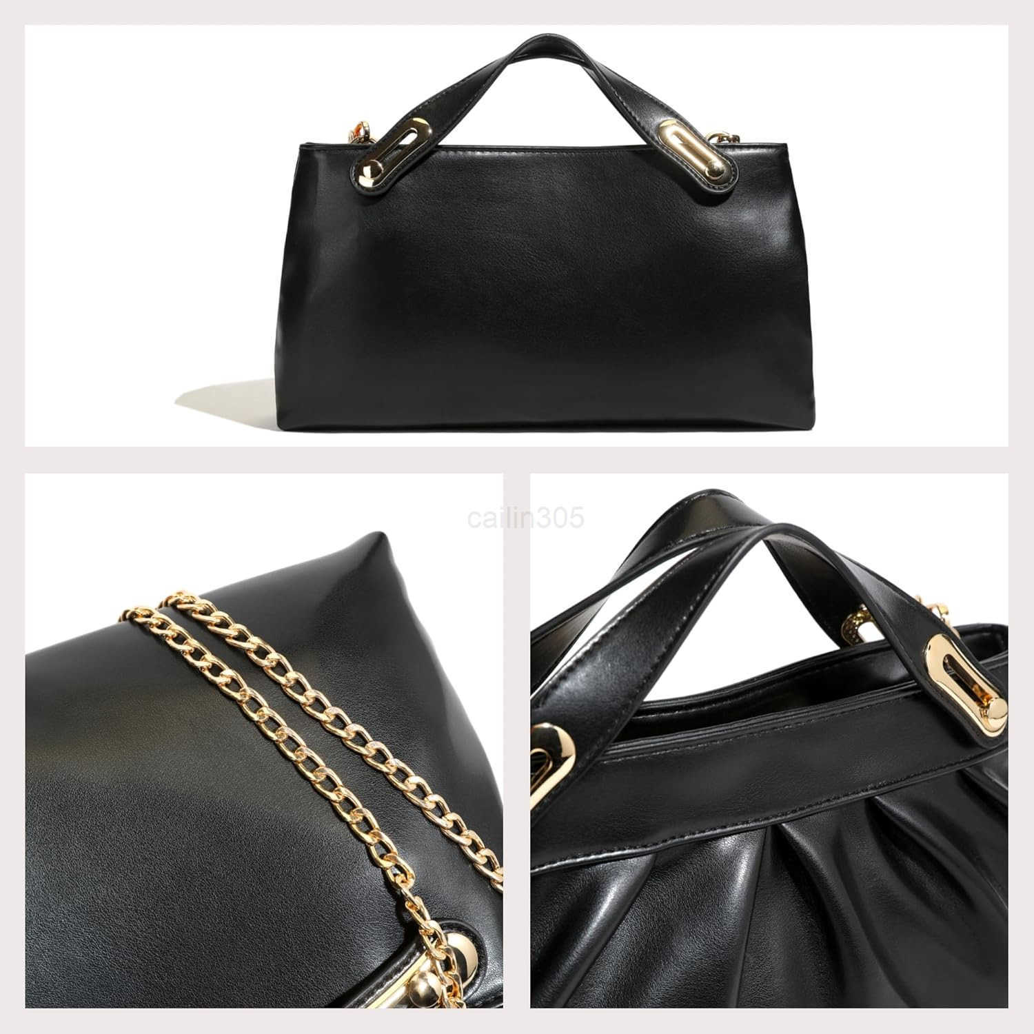 Purses For Women Formal Dressy Evening Shoulder Handbags Trendy Soft Pleated Vegan Leather Bag Z25909