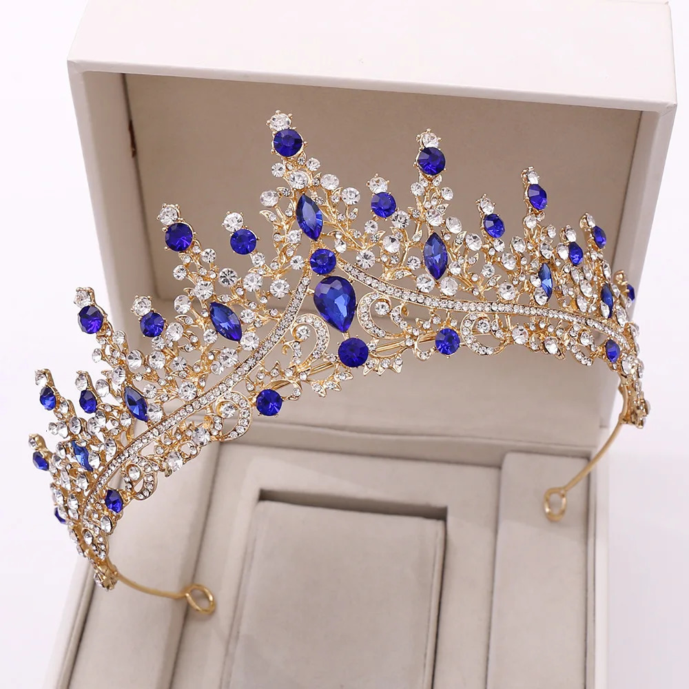 Baroque Retro Rose Gold Color Crystal Bridal Tiaras Crown Rhinestone Pageant Prom Diadem Bride Headband Wedding Hair Accessories 250909
