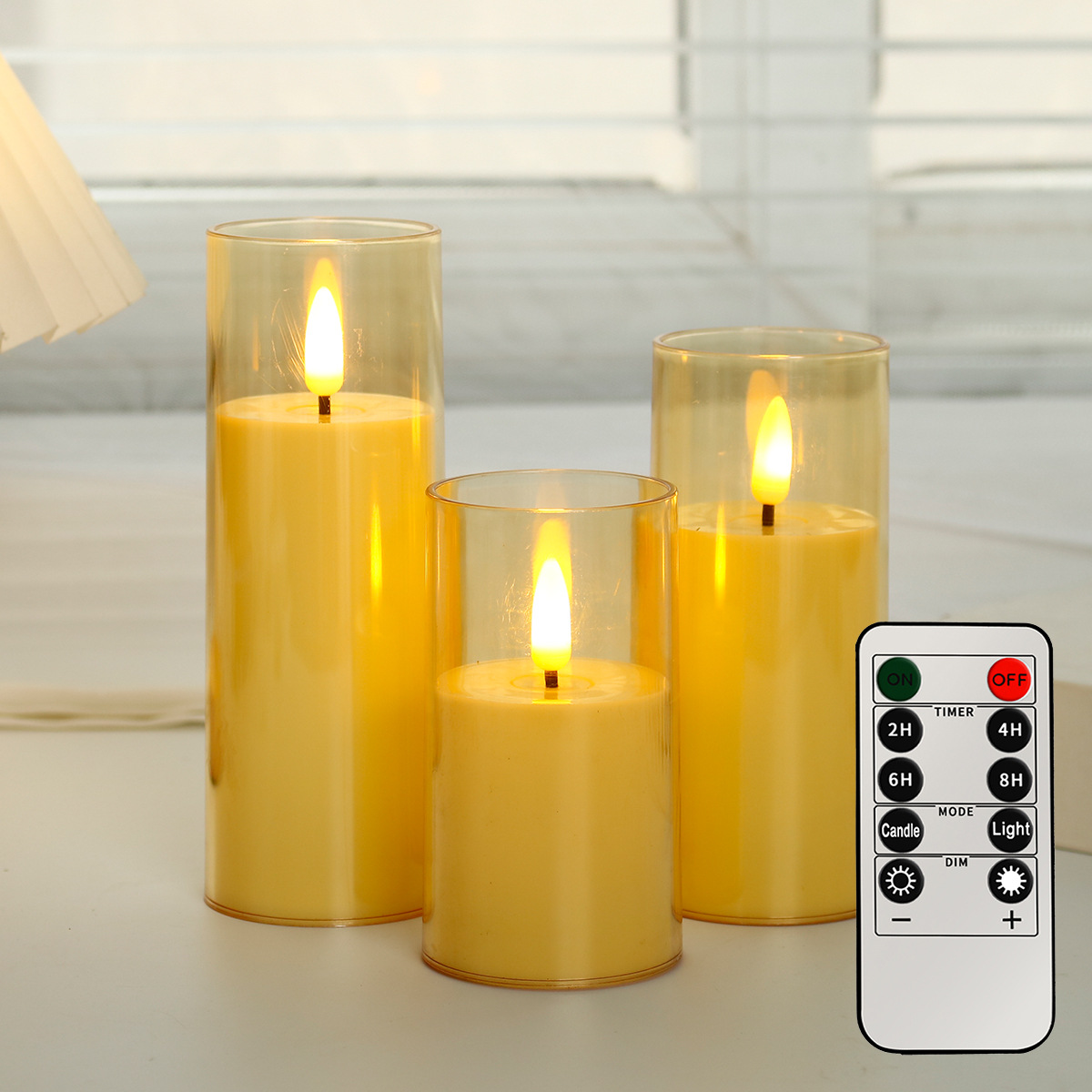 3pcs/set Flameless LED Candles Realistic Flickering Flame Christmas Halloween Parties Home Decor LED Pillar Candles for Home Decoration