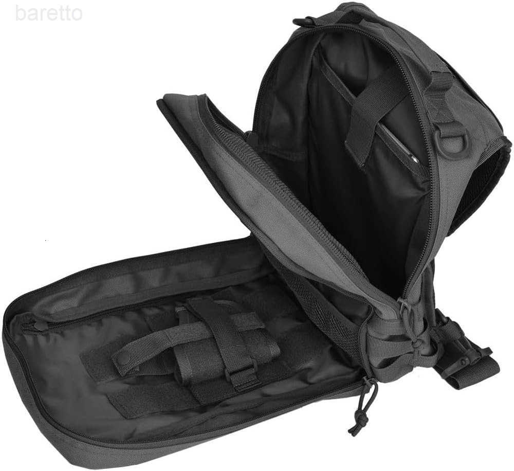 Tactical Sling Bag Pack with Small Gun Holster Small Single Shoulder Sling Pack MOLLE Everyday Carry Bag Black Z250909