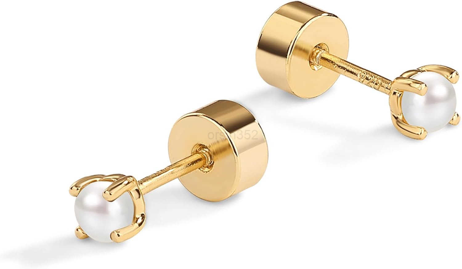 14K Gold Plated Sterling Silver Posts Mini Stud Flat Back Earrings for Women Helix Cartilage Piercing Jewelry Dainty Pearl Star Cluster Cubic Zirconia