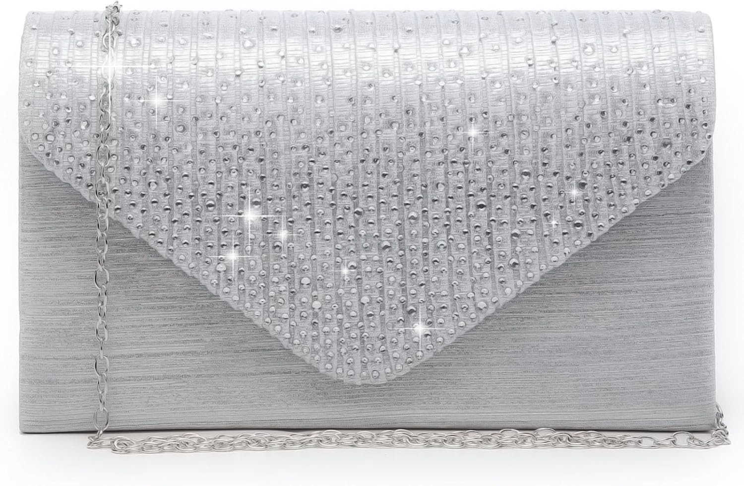 Ladies Frosted Satin Evening Clutch Purse Bag Crossbody Handbags Party Prom Wedding Envelope Z25909