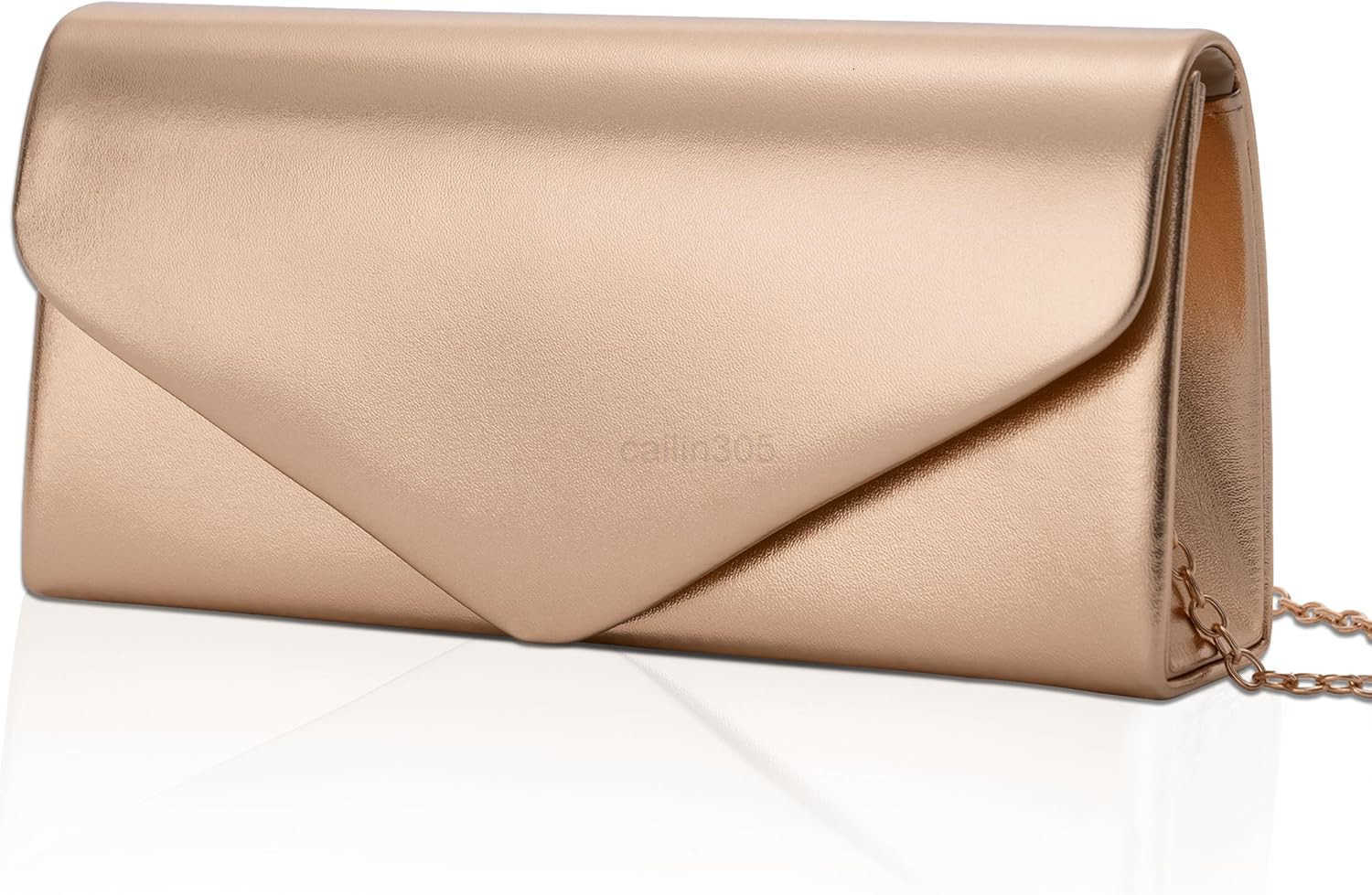 Envelope Clutch Purse for Women Vegan Leather Evening Bag with Chain Strap Wedding Cocktail Party Formal Handbag Z25909