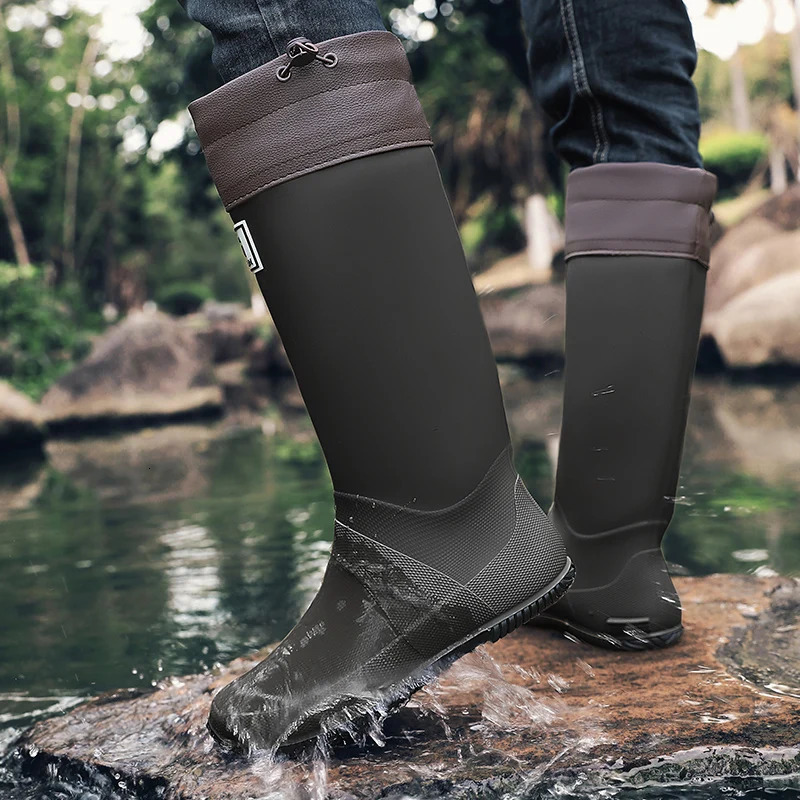 Rain Boots for Men Fashionable HighTop Outer Wear LongTube Waterproof and NonSlip Couple Style Outdoor Fishing 250909