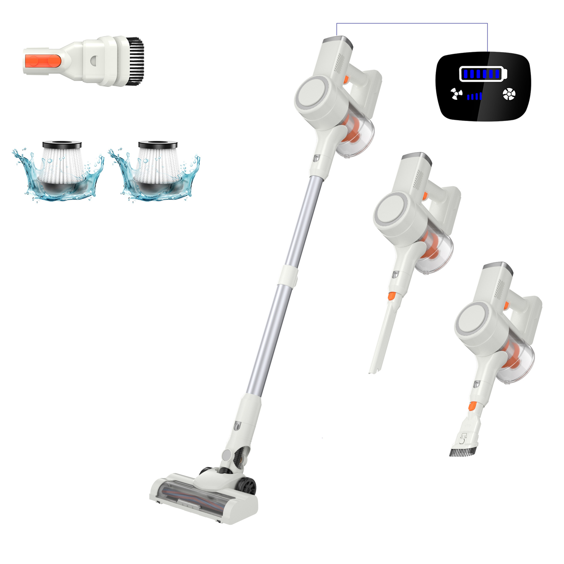 Vacuum cleaner - wireless, high suction power, high output, handheld dual-purpose for dust removal, made by the manufacturer R250630