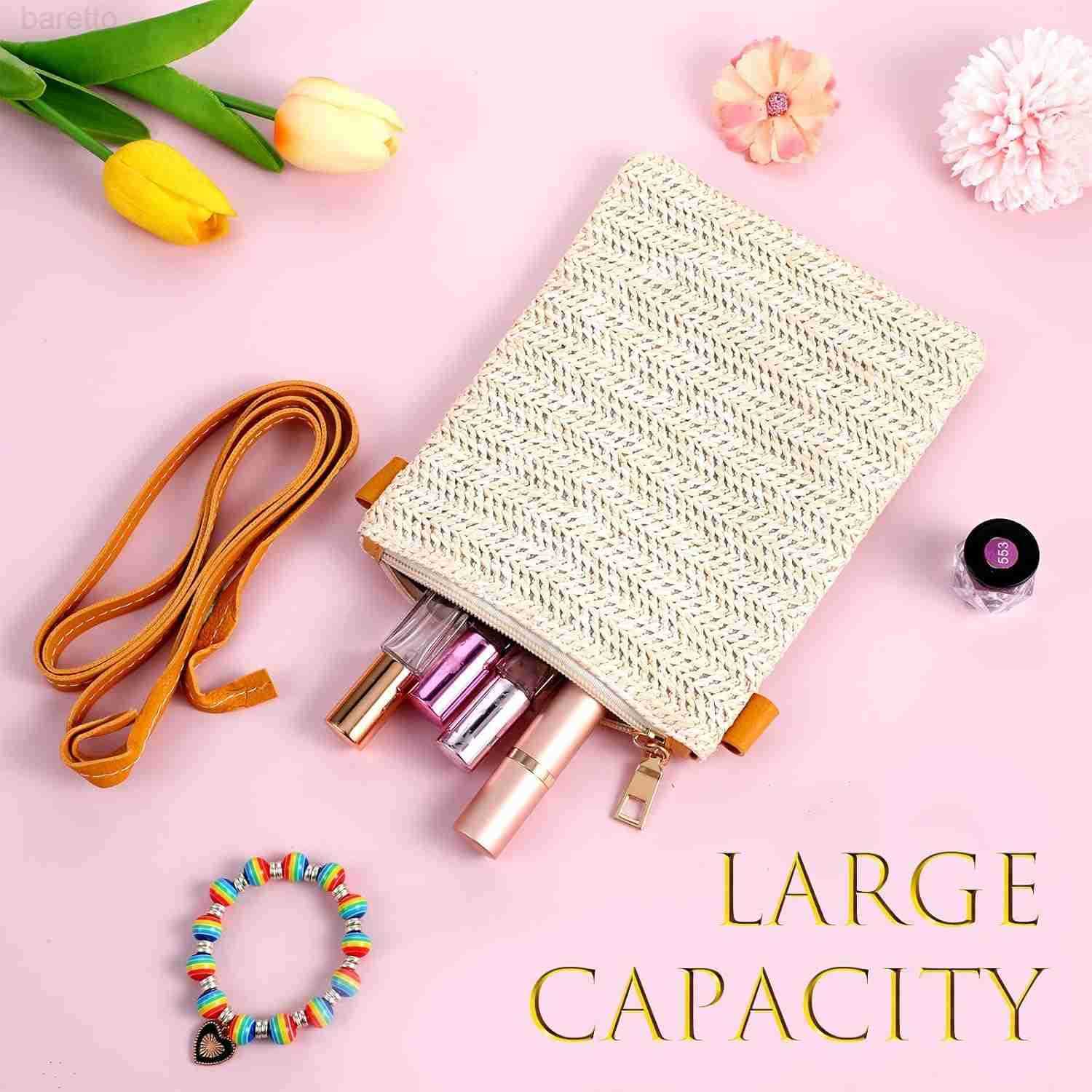 Crossbody Bag Summer Straw Clutch Purse Beach Shoulder Bag Handbag Wallet Water Carrier Bags for Women Girls Z250909