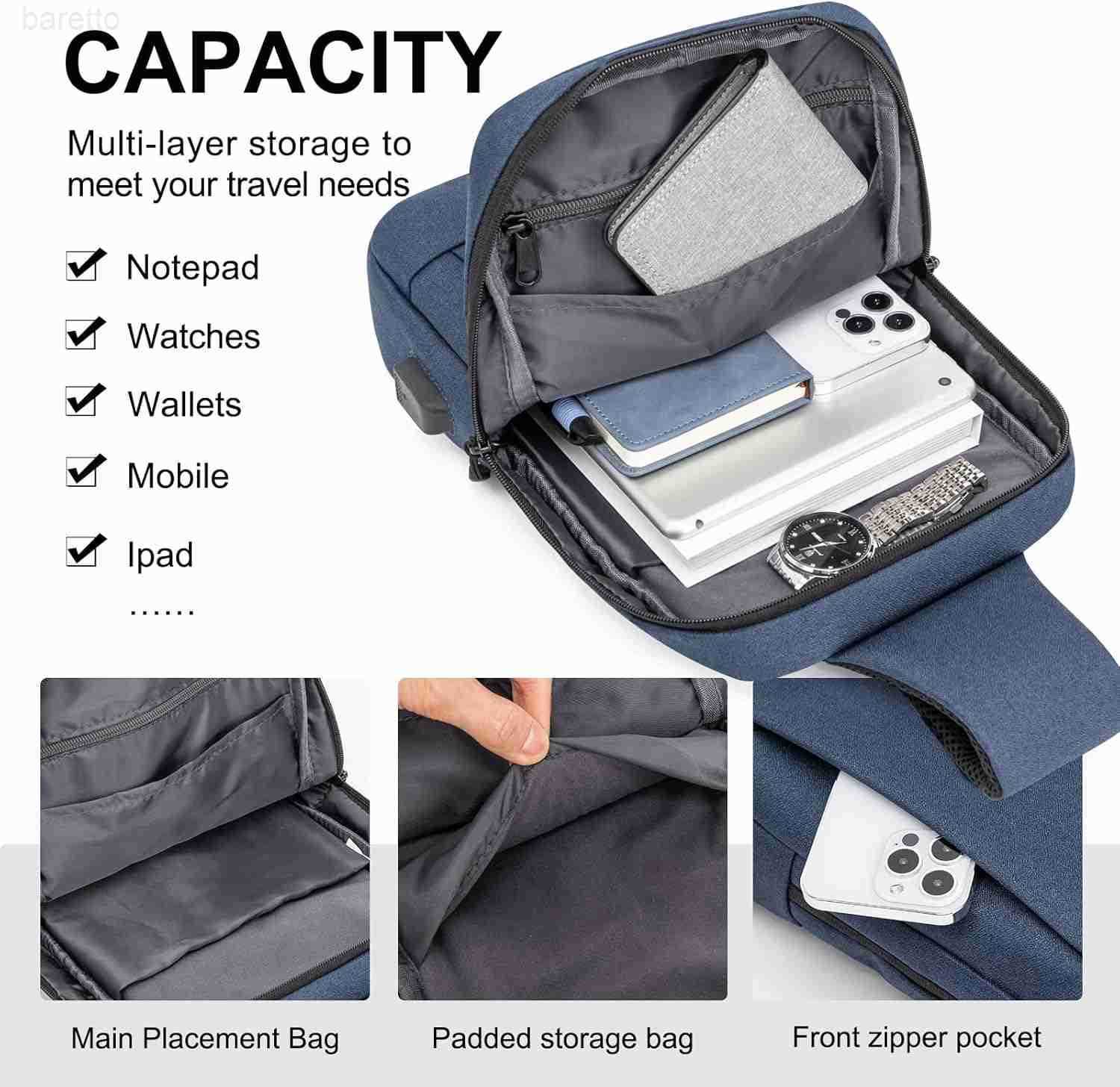 Bag Crossbody Bag Men with USB Charging Port Small Messenger Bag Cross Body Shoulder Bag Sling Backpack Women Z250909