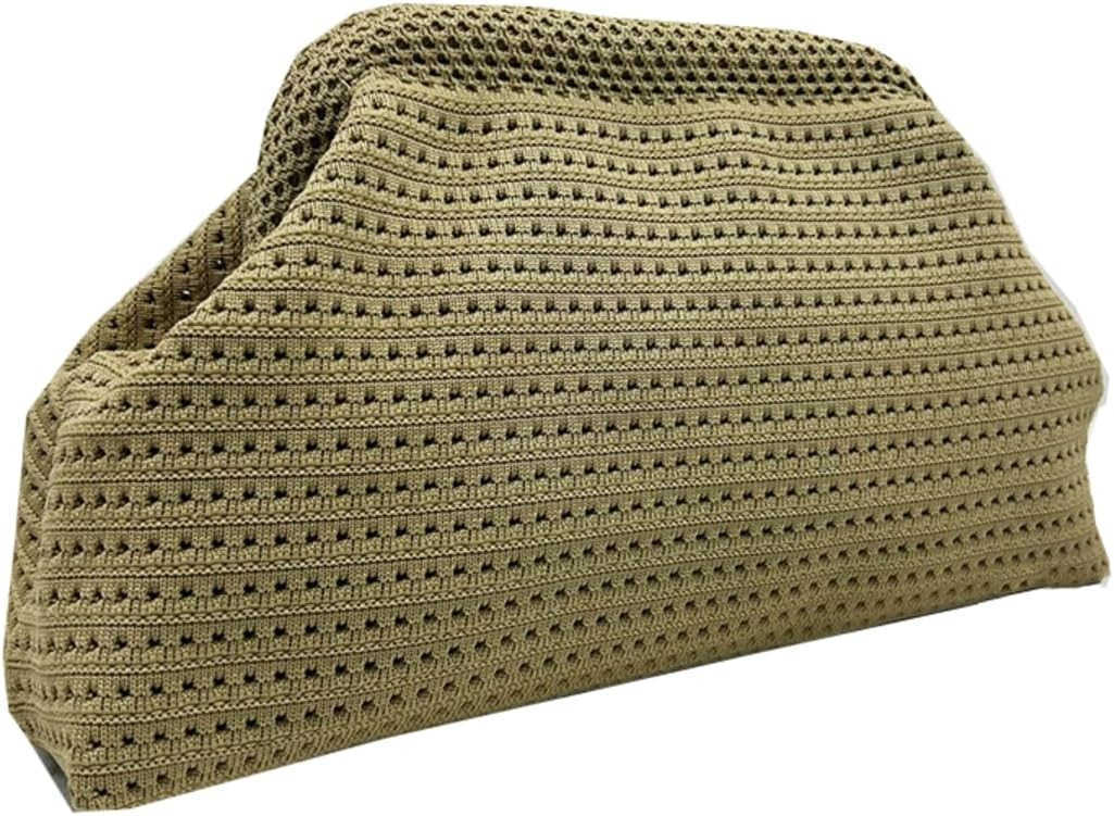 Clutch PursesSummer Beach Woven Crochet Bag 2025Evening Handbag Dumpling Striped Ruched Cloud Purse Z25909
