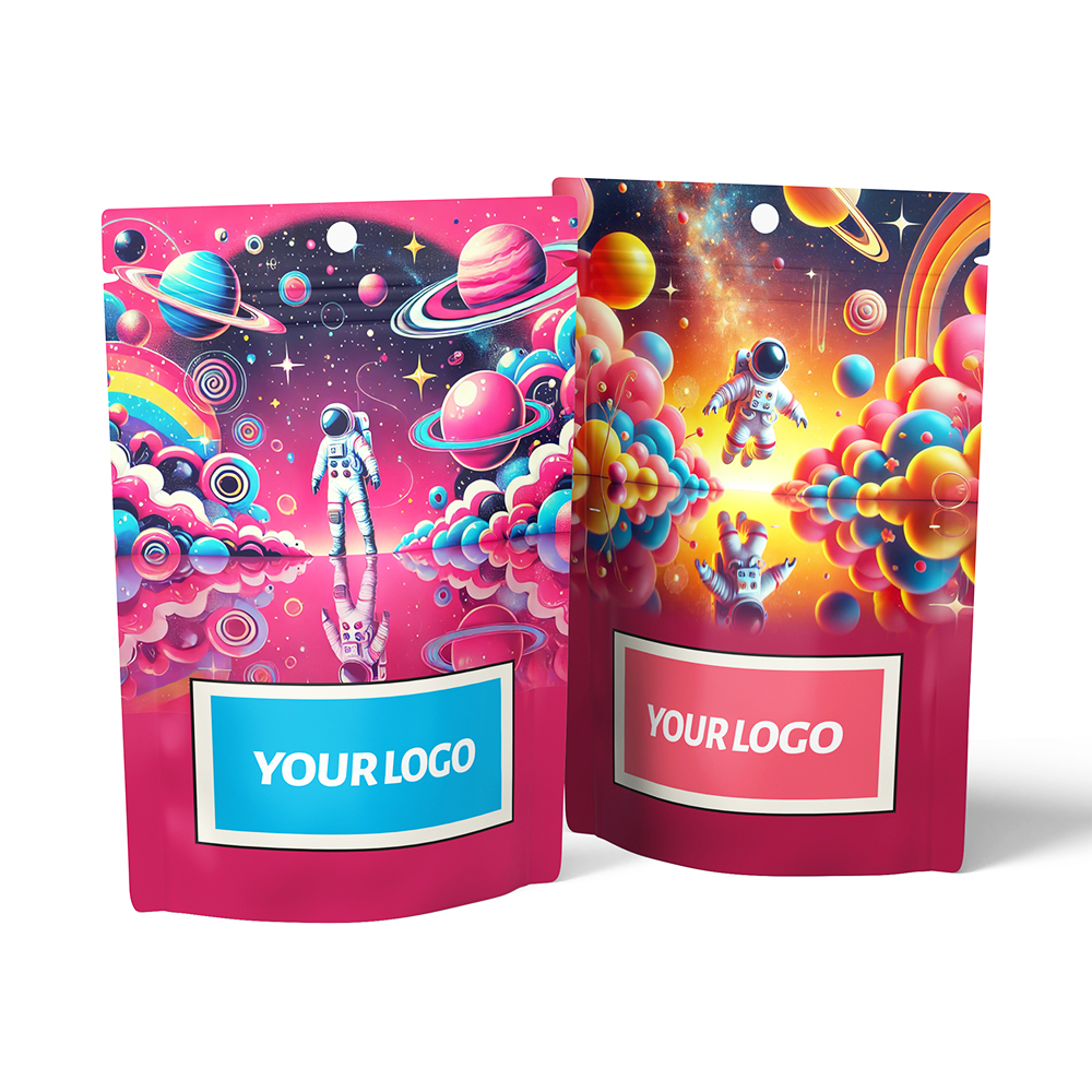 Custom Print Food Sugar Edible Gummy Candy Snack Packaging Mylar Bag Resealable Zipper Stand up Pouch with Window