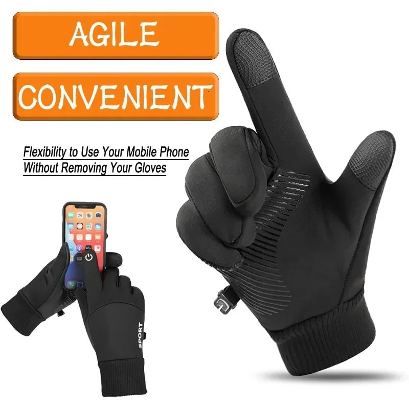 Motorcycle Gloves Guantes Winter Warm Full Fingers Waterproof Hand Moto Ski Touch Screen Fleece 250908