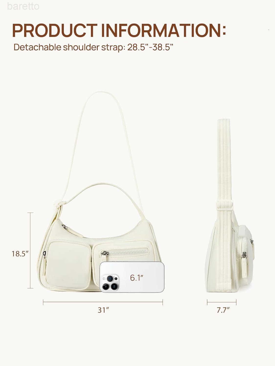 Nylon Shoulder Bag for Women Y2K Trendy Purse Crescent Bag Cute Handbag Z250909