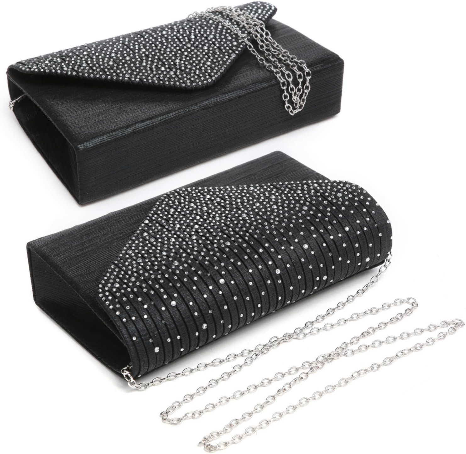 Ladies Frosted Satin Evening Clutch Purse Bag Crossbody Handbags Party Prom Wedding Envelope Z25909