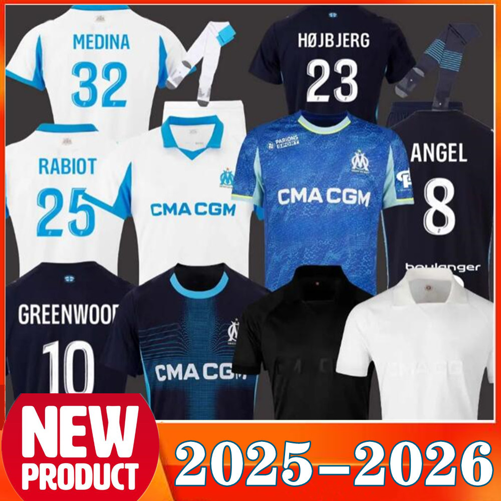 25 26 maillot de foot GREENWOOD marseilL e soccer jerseys RABIOT MEDINA 3rd MAUPAY OUNAHI harit 2025 2026 OM man KIDS football shirt hommes enfants GOUIRI FANS Jersey