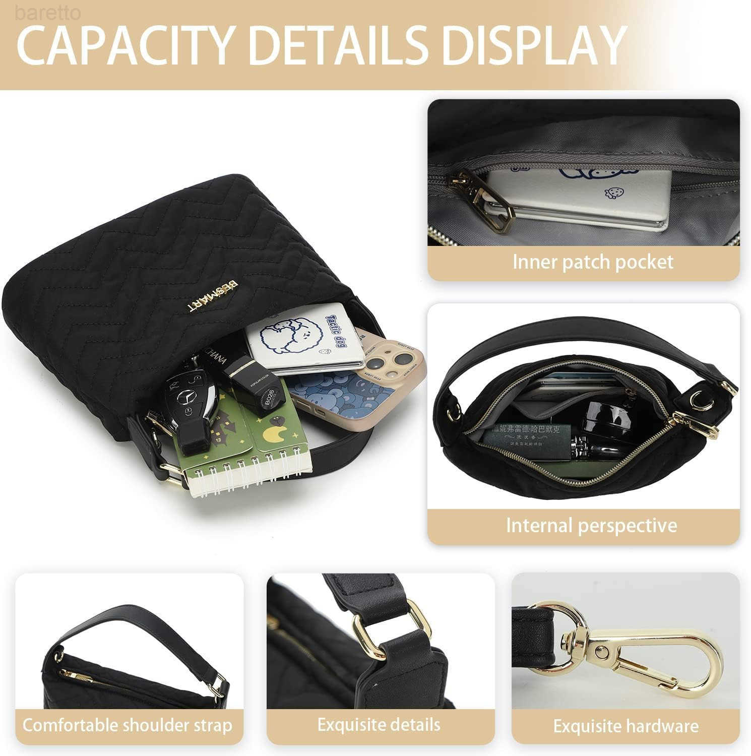Crossbody Bag for Women Stylish Shoulder Bag with Adjustable Strap Lightweight Durable Handbag for Travel Workout Z250909