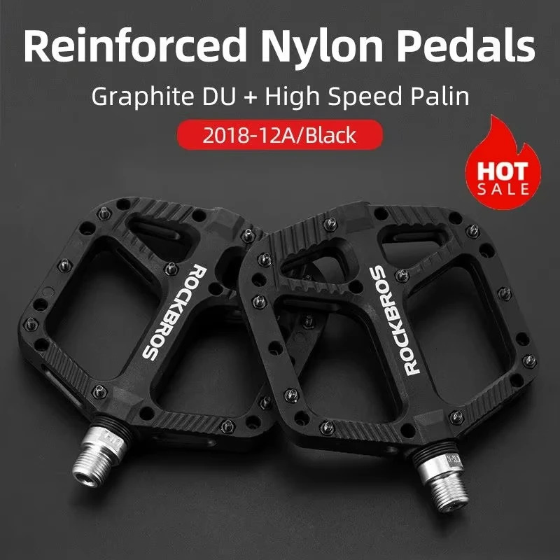ROCKBROS Ultralight Seal Bearings Bicycle Bike Pedals Cycling Nylon Road bmx Mtb Flat Platform Parts Accessories 250908