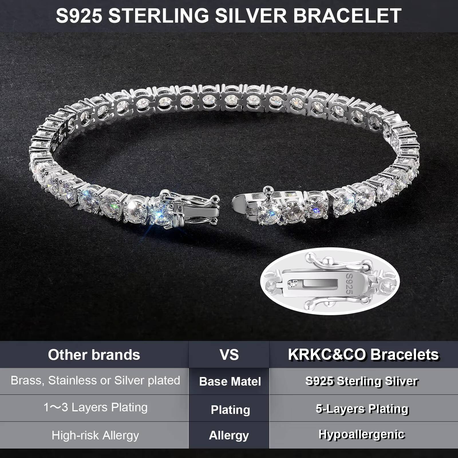 Moissanite Diamond Tennis Bracelet 925 Silver Fine Jewelry Men Women Gifts 2mm 3mm 4mm 5mm VVS GRA Iced Out Chain Bracelets