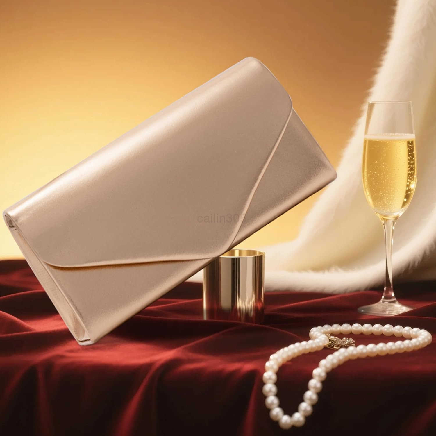 Envelope Clutch Purse for Women Vegan Leather Evening Bag with Chain Strap Wedding Cocktail Party Formal Handbag Z25909