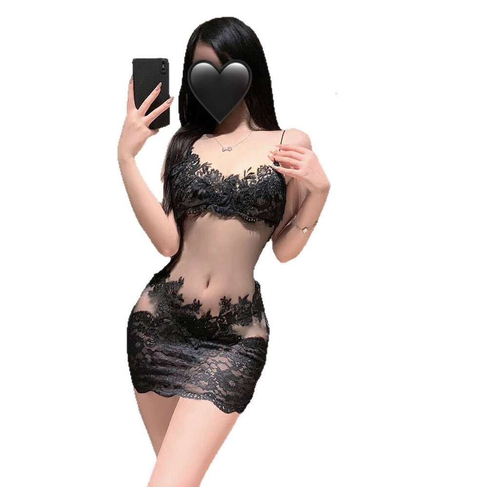 2025 Lingerie Heavy Craft Pure Desire Vacation French Style Sheer Lace Trim Mesh Sexy QQNY Camisole Nightdress