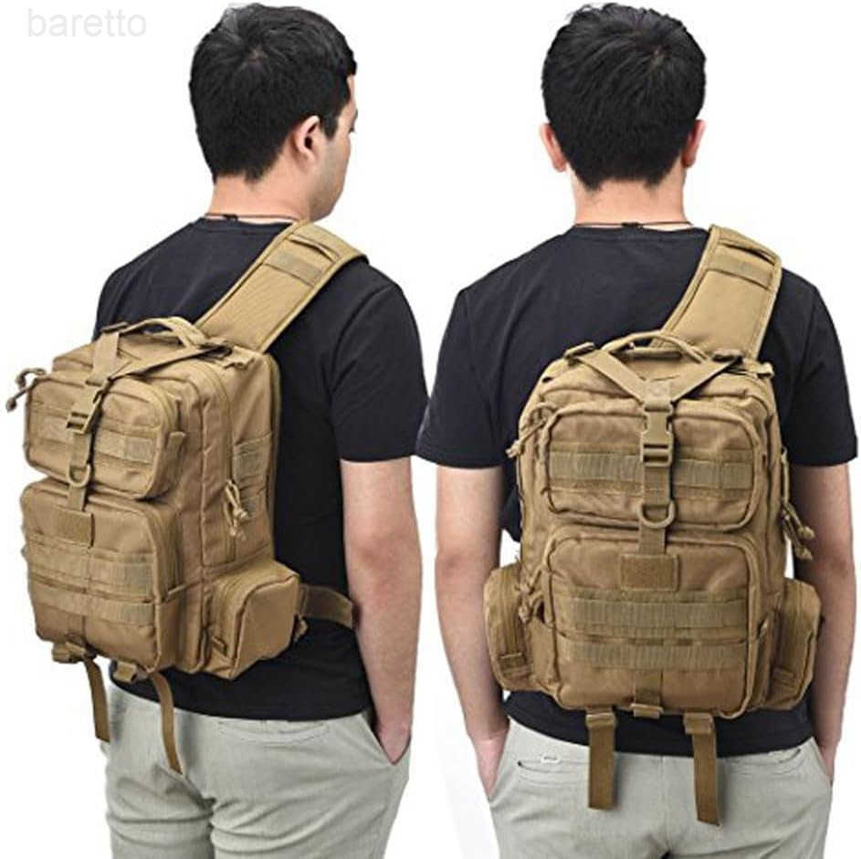 GEAR Tactical Sling Bag Military Style Single Shoulder Sling Pack with USA Tactical Flag Patch Tan with flag patch Z250909