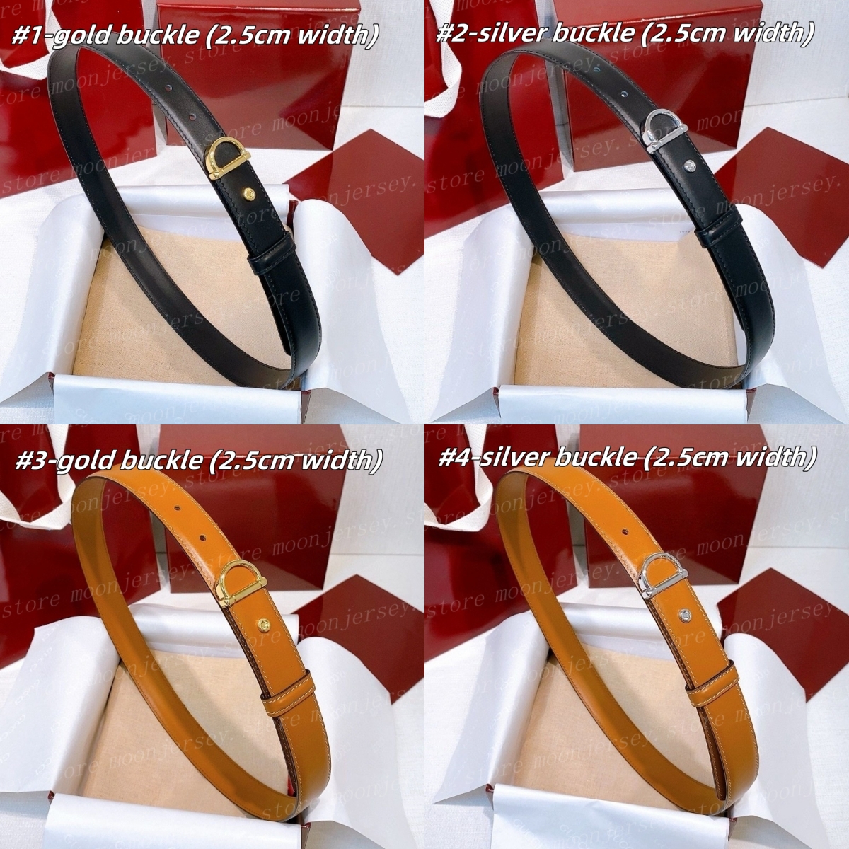 (go off picture not the description) Premium Designer Belts for Women Men Luxury Leather Waistband 25mm Width Festival Gifts with Box