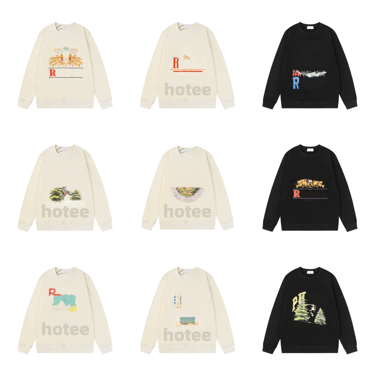 European and American printed woolen hoodie trendy brand high street trendy brand couple half sleeved collection