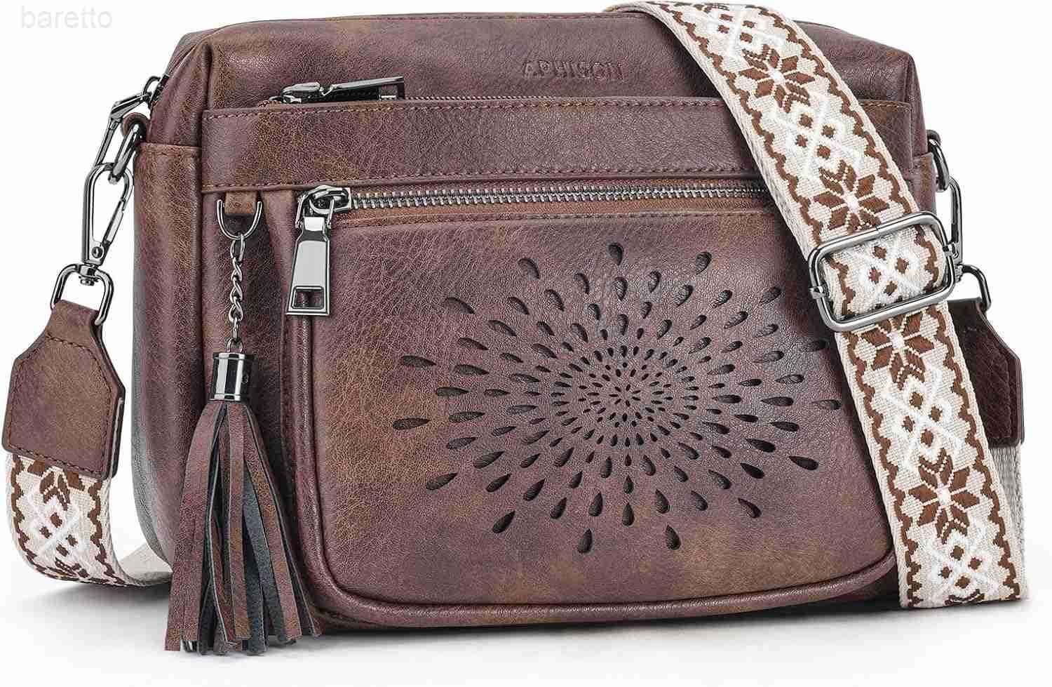 Crossbody Bags for Women Trendy Leather Crossbody Purses Shoulder Handbags with Adjustable Guitar Strap Z250909
