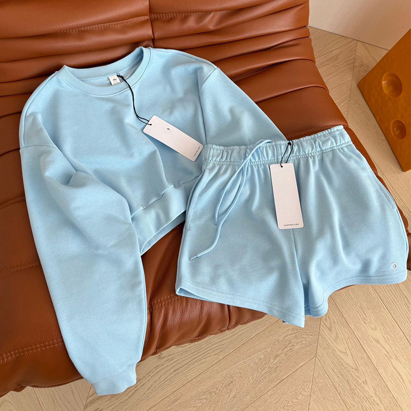 Women Sports Sweater Suit Yoga Shorts Two Piece Set Spring Autumn Sports Coat Fitness Sweatshirt Workout Hoodie Loungewear 877528881