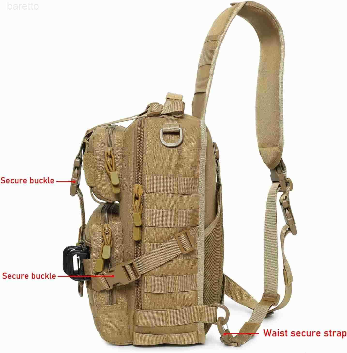 Sling Bag Backpack Military Rover Shoulder Sling Pack EDC Molle Assault Range Bag Crossbody Chest Pack Coyote Z250909