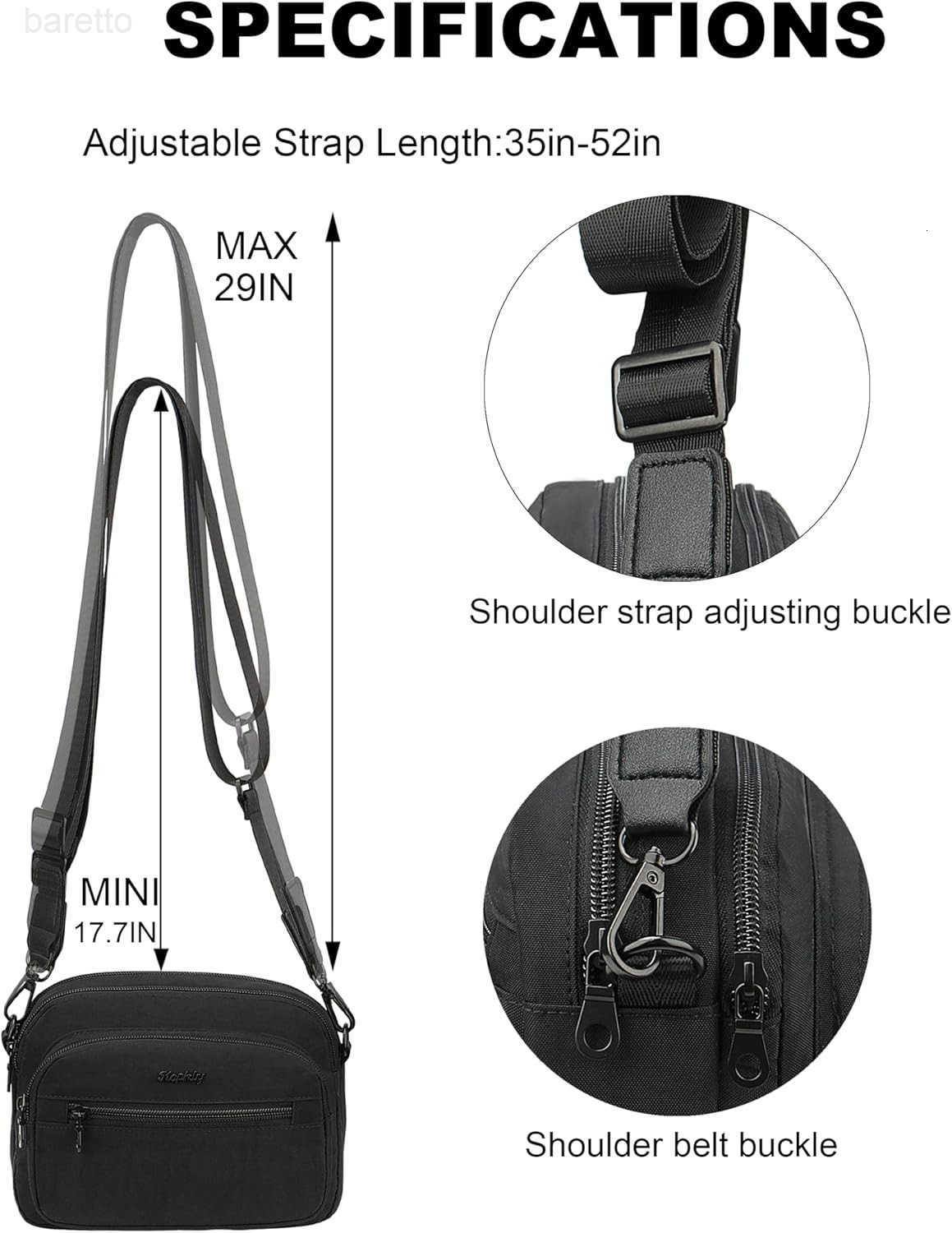 Bags for Women Crossbody Purses for Women Small Shoulder Bag AntiTheft RFID Blocking PocketBlack Z250909