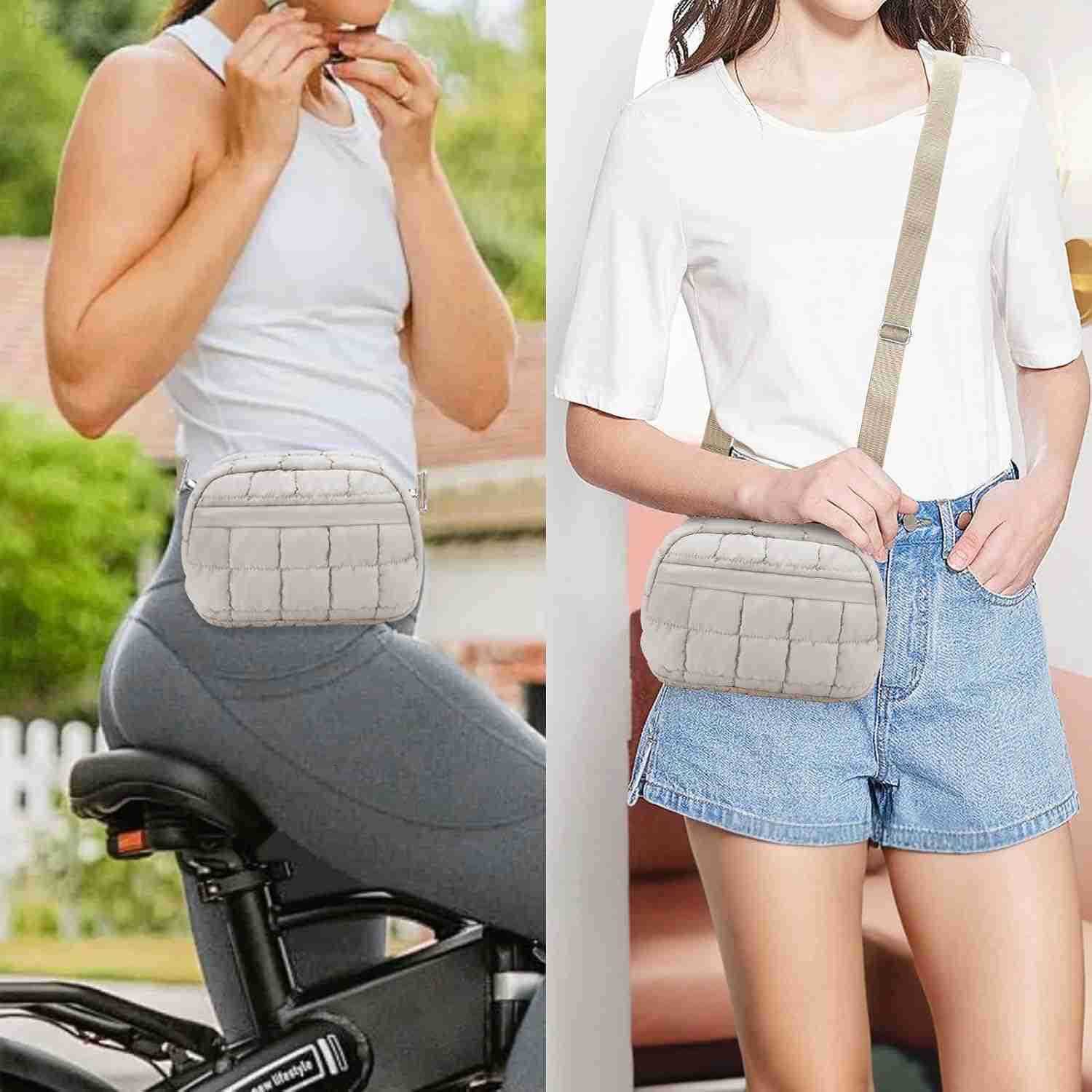 Crossbody Bags for Women Quilted Puffer Belt Bag Fanny Pack Cross body Purse with Adjustable Strap Z250910