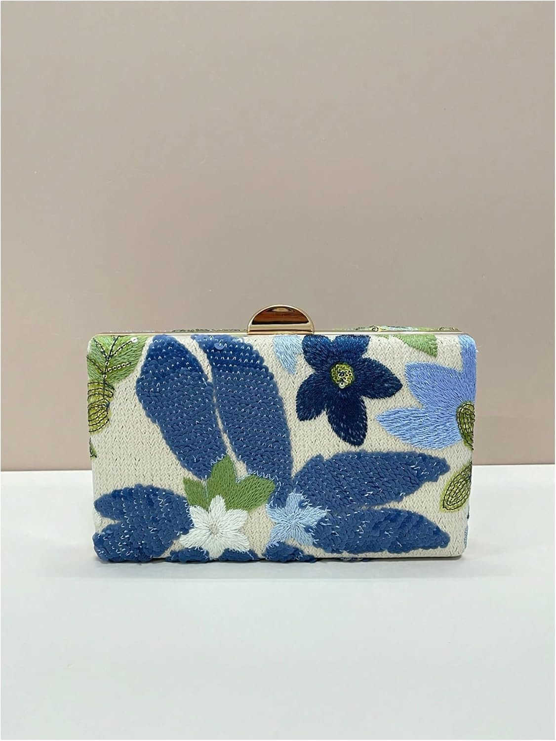 Womens Sequin Floral Embroidery Evening Beaded Clutch Bags Elegant Mini Crossbody Purses Wedding Party Bag Z25909
