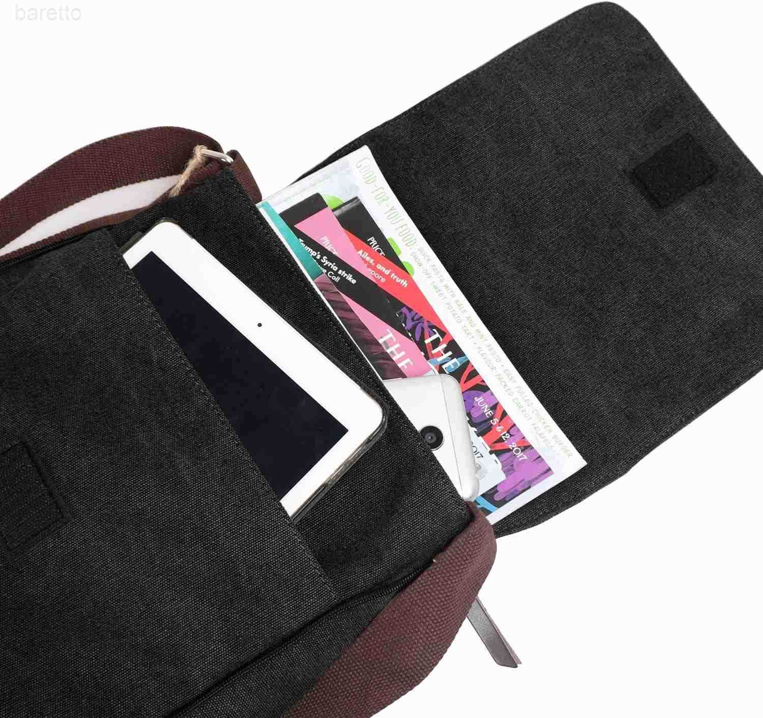 Vintage Canvas Leather Messenger Crossbody Bag Pack Organizer Z250909