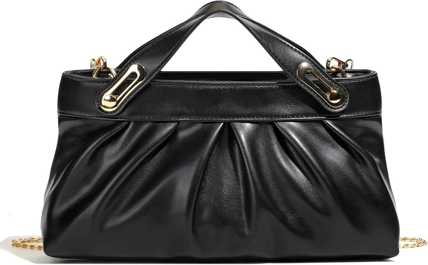 Purses For Women Formal Dressy Evening Shoulder Handbags Trendy Soft Pleated Vegan Leather Bag Z25909