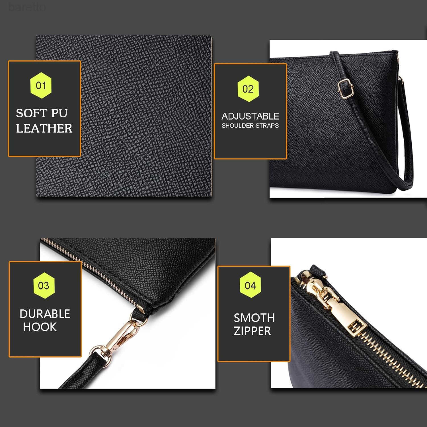 Crossbody Bags for Women Trendy Clutch Purse PU Leather Shoulder Bags with Adjustable Strap Z250909