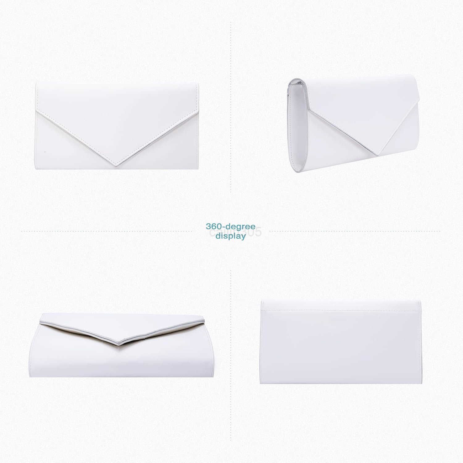 2Piece Envelope Clutch Purse Set wChain Strap Wallet Leather Womens Crossbody Shoulder Evening Party Handbag Z25909