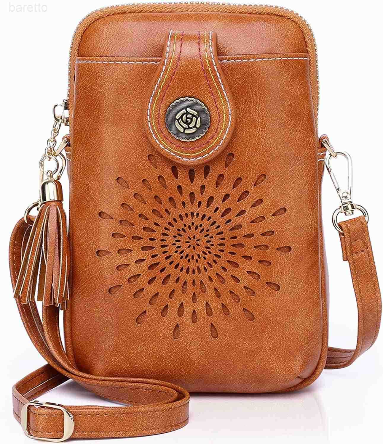 Small Crossbody Bags for Women Lightweight Vegan Leather Cell Phone Purse Cute Purses with Tassels Z250909
