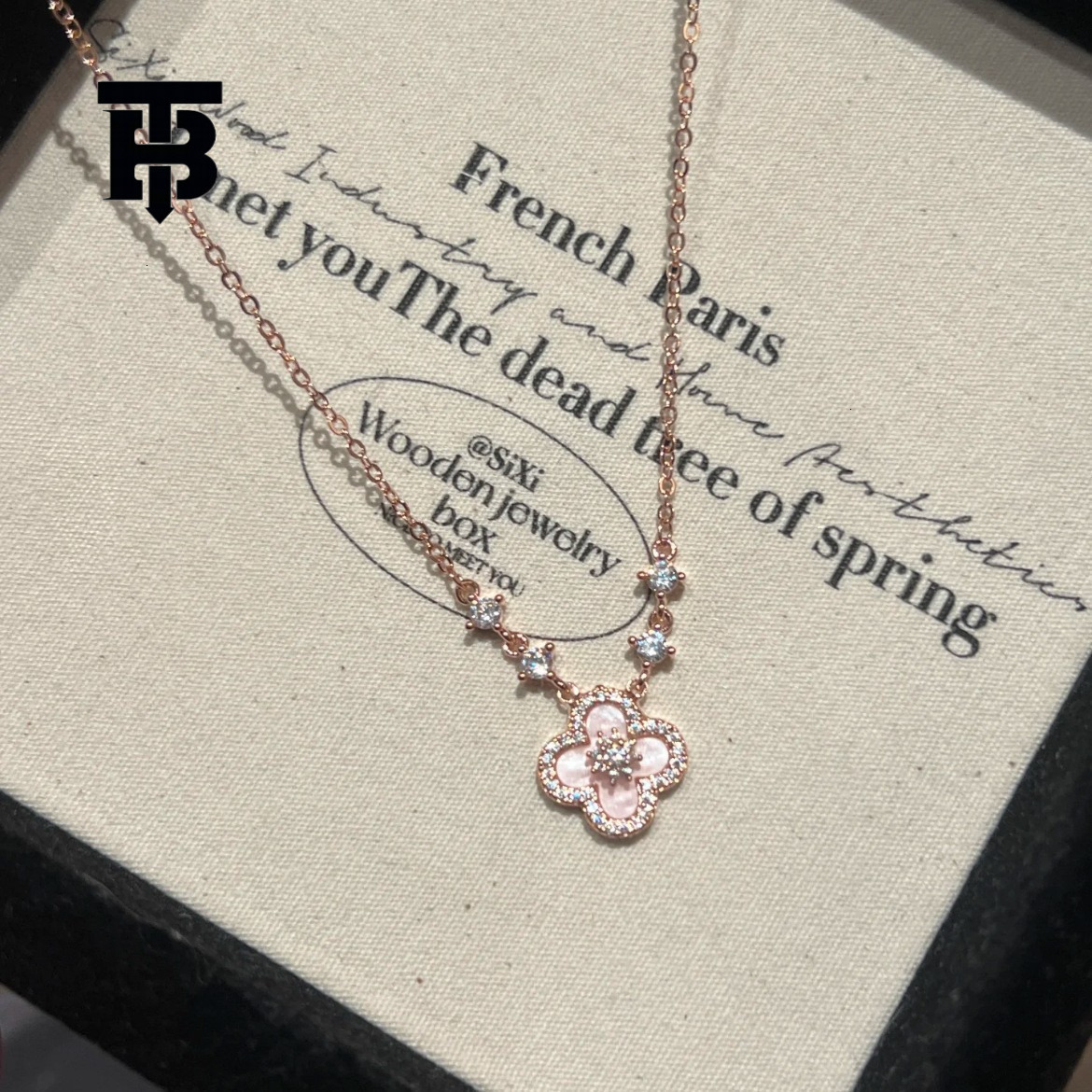 TB BHULAMTE Free Shipping Brand New Designer Accessories Real Gold Plated Zircon Pendant Necklace Fashionable And Simple Collarbone Chain High-end Wom