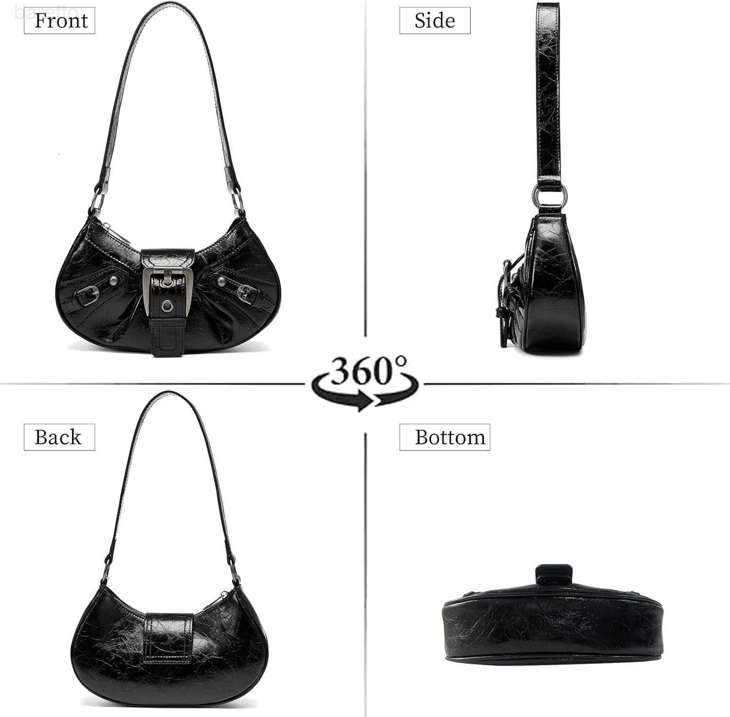 Black Shoulder Purses for Women Studded Purse Y2K Crossbody Bag Cute Trendy Mini Leather Handbag Z250909