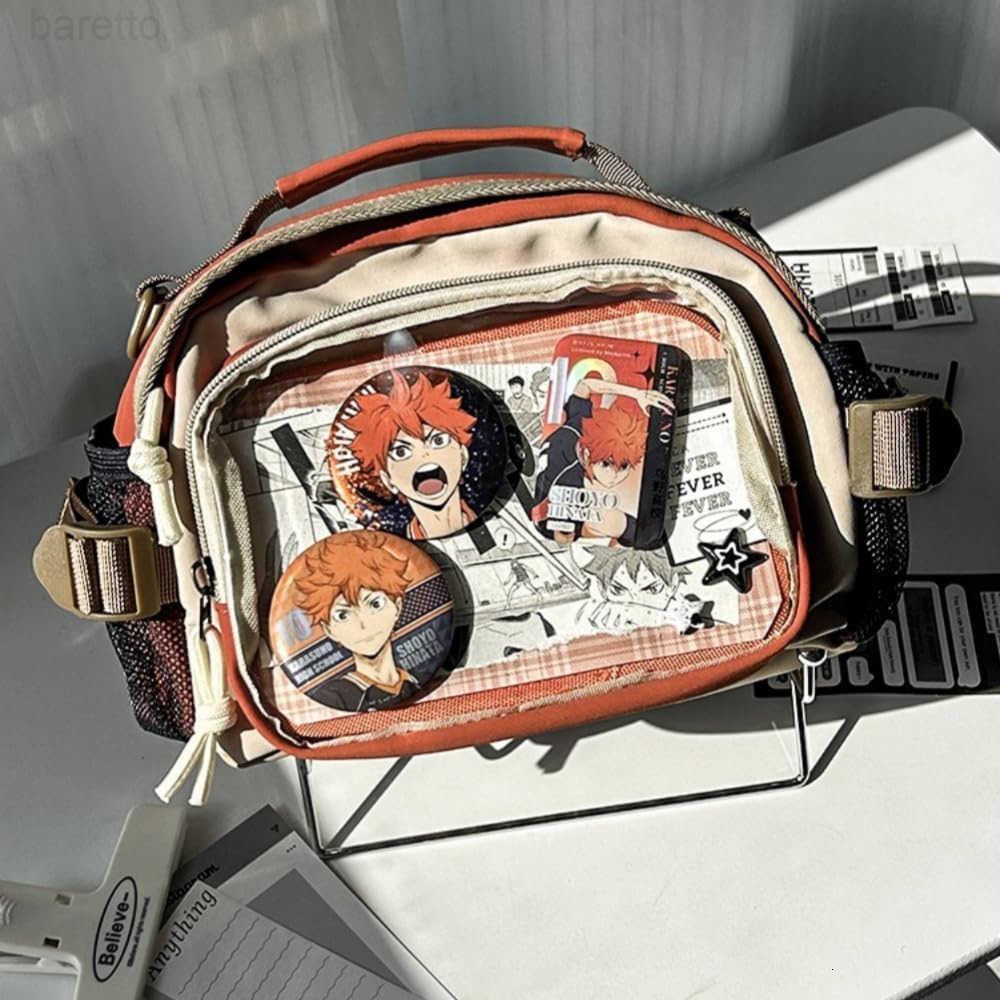 Bag Pin Display Backpack with Insert Canvas Single Shoulder Crossbody Bag Contrast Handbag and Purse for Women Orange Z250909