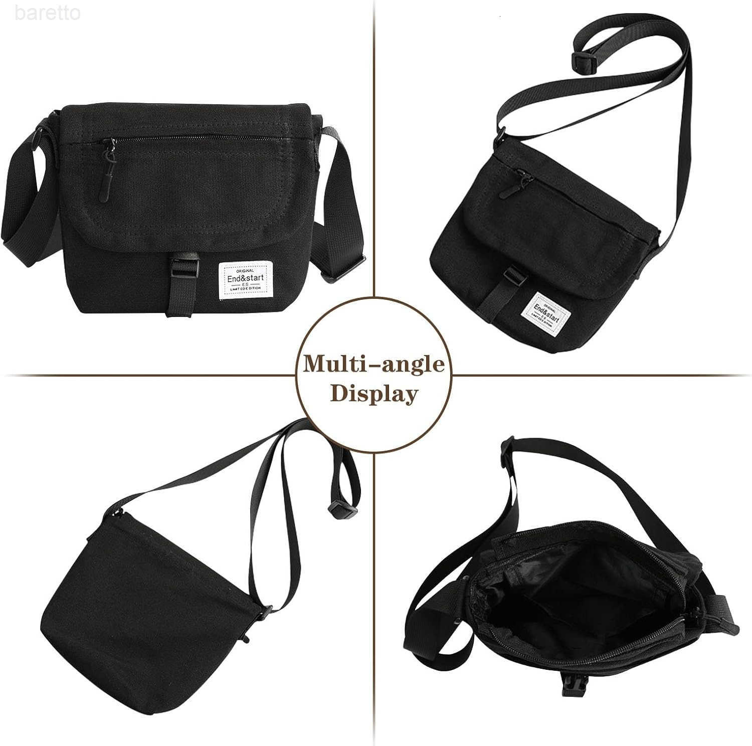 Crossbody Bag for Men Canvas Messenger Bag Shoulder bag Mens Crossbody Bag Travel Bag Man Purse Mens Bag Unisex Small Shoulder Bag for Phone Passport 