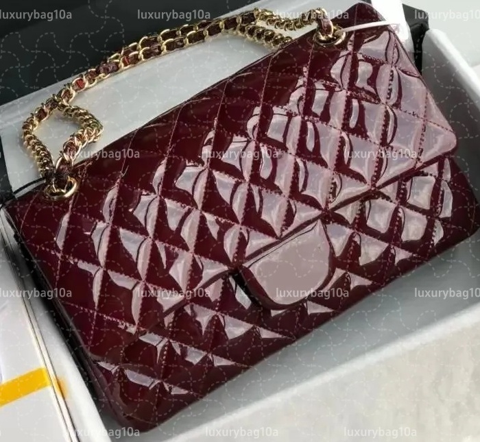 10a Mirror Quality Classic Flap Bag Patent Leather Designer Shoulder Bag for Women Diamond Lattice Quilted Purse Crossbody Bag Designer Luxury Handbag Chain Bag