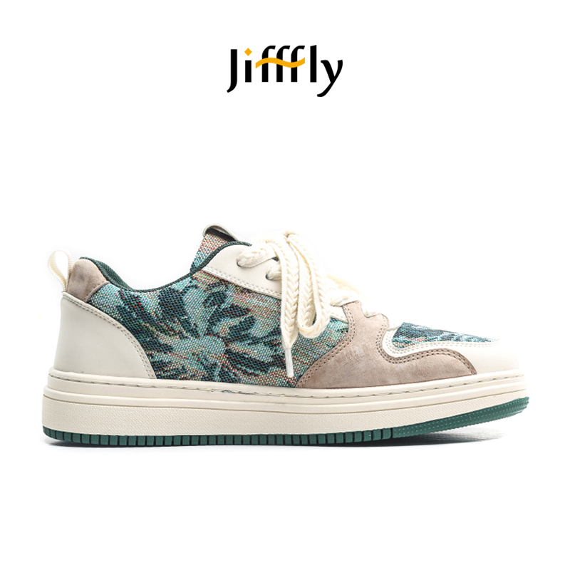 Casual Korean-Inspired Airflow Jifffly Vintage Doodle Patterned Athletic SlippersJFY-831