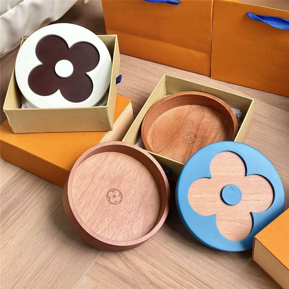 Light High-end Solid Wood Circular Box, Jewelry, Entrance Key, Change Storage Tray, Decorative Ornaments, Gift Giving Logo