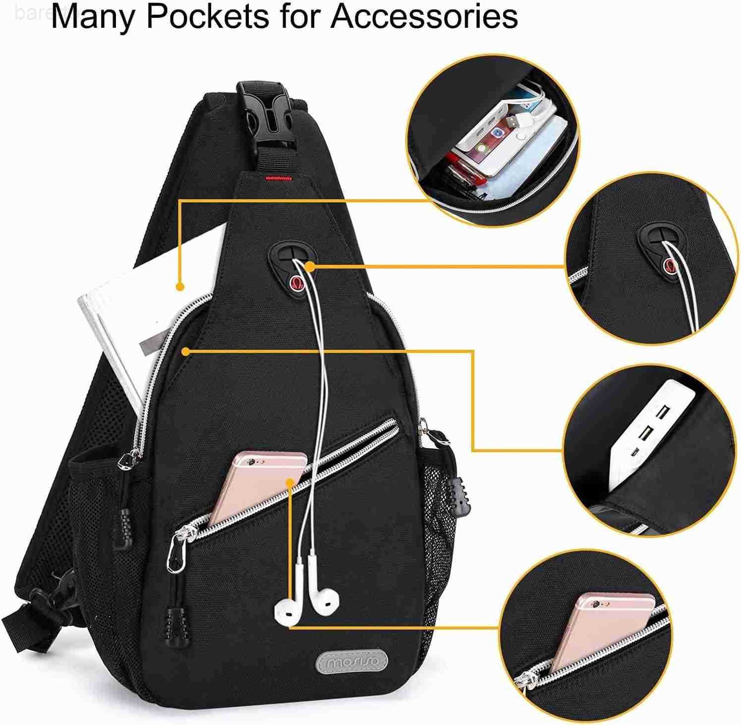 Mini Sling BackpackSmall Hiking Daypack Travel Outdoor Casual Sports Bag Black Z250909